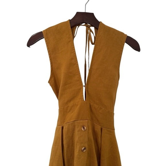 Faithful the Brand Mustard Yellow Sleeveless Dress with Button Detail in size 4 - Picture 2 of 13